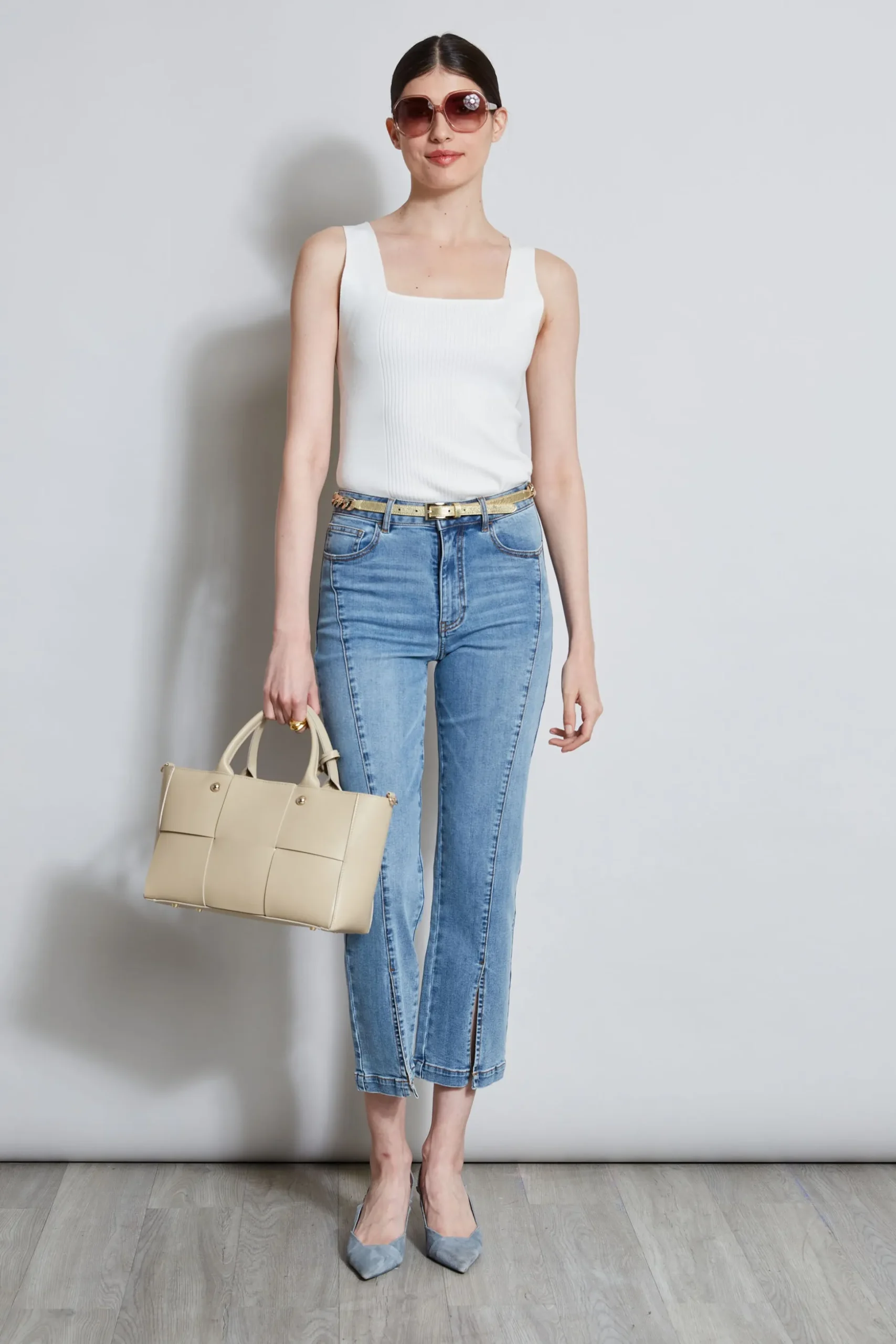 Elie Tahari Tops & Sweaters-Rib Detail Sweater Tank FOAM