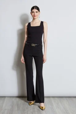 Elie Tahari Tops & Sweaters-Rib Detail Sweater Tank BLACK