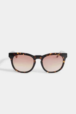 Elie Tahari Fragrance|Gloves-Round Acetate Sunglasses TOIRTOISECLEAR
