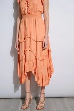 Elie Tahari Dresses & Jumpsuits|Midi Dresses-Ruffle Midi Dress HOPSCOTCH