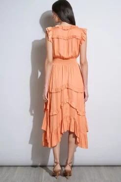 Elie Tahari Dresses & Jumpsuits|Midi Dresses-Ruffle Midi Dress HOPSCOTCH