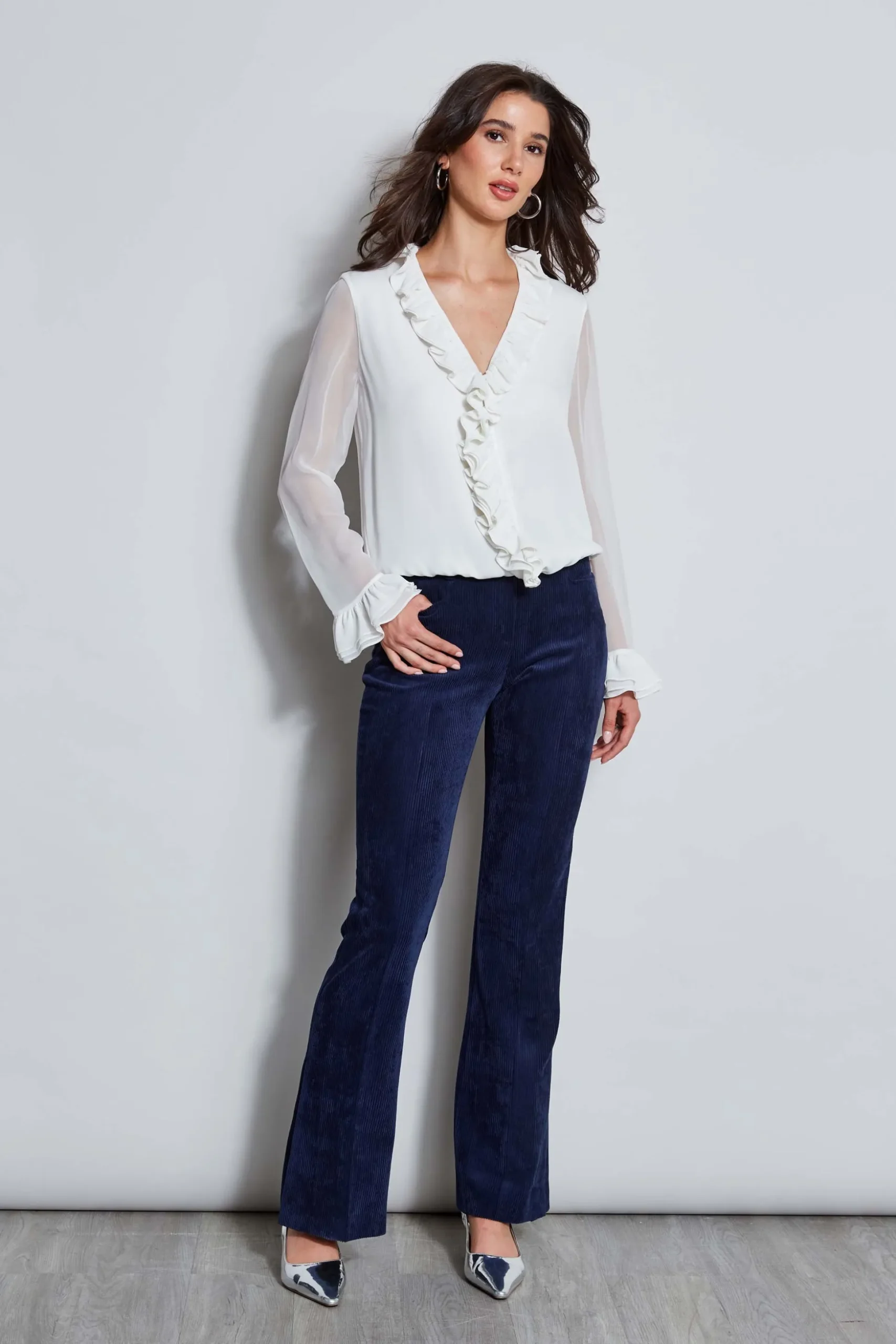 Elie Tahari Tops & Sweaters-Ruffle Silk Shirt FRESHPEARL