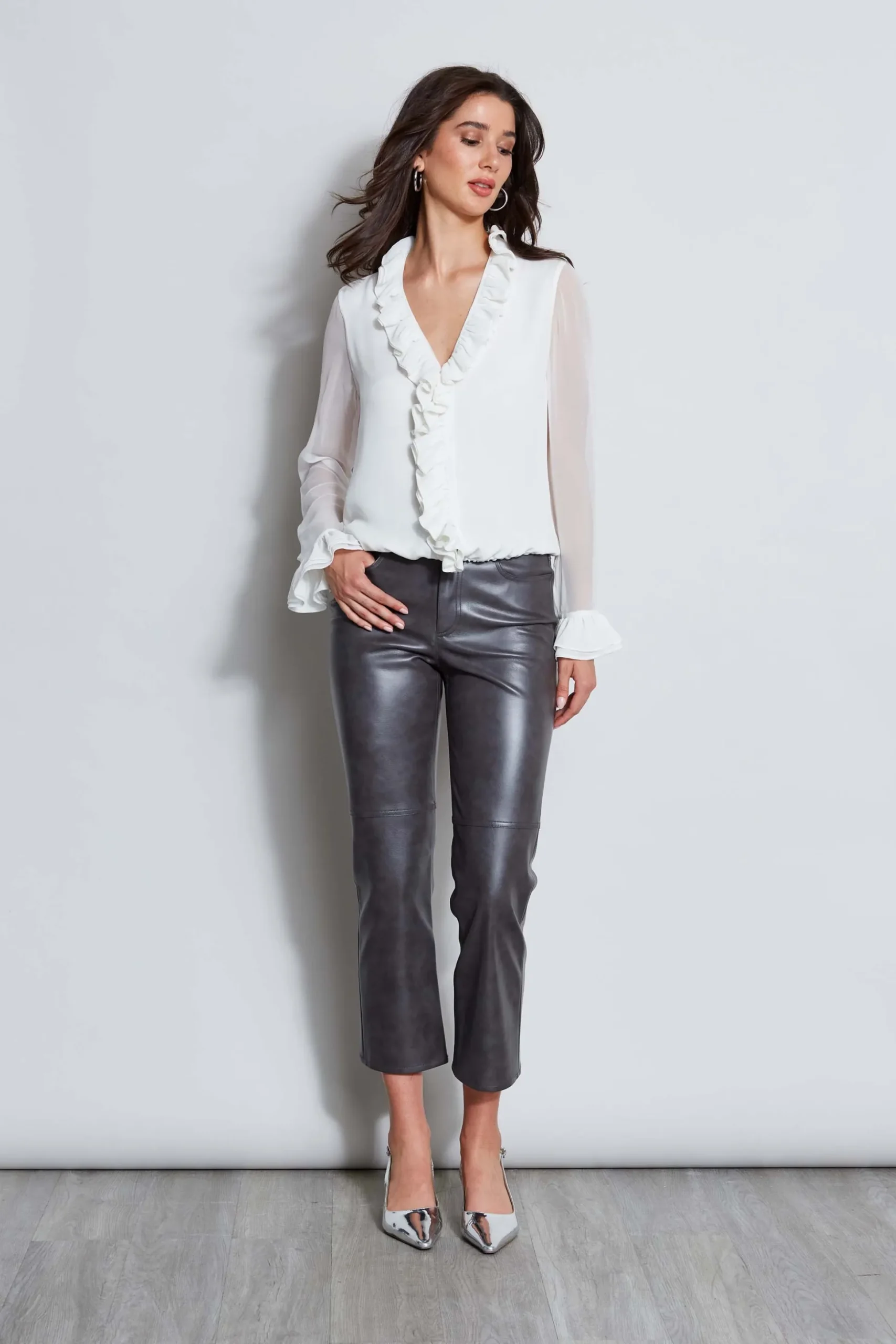 Elie Tahari Tops & Sweaters-Ruffle Silk Shirt FRESHPEARL