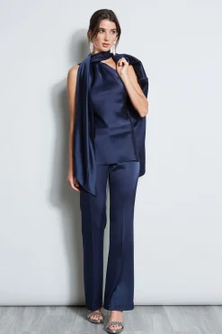 Elie Tahari Jackets & Blazers-Satin Boyfriend Blazer MIDNIGHT