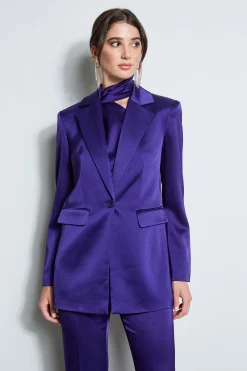 Elie Tahari Jackets & Blazers-Satin Boyfriend Blazer WINTERPLUM