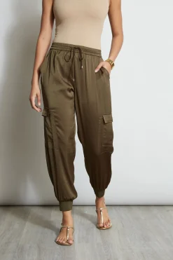 Elie Tahari Bottoms-Satin Cargo Pant SAVOY