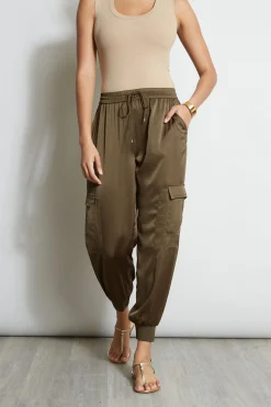 Elie Tahari Bottoms-Satin Cargo Pant SAVOY
