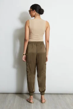 Elie Tahari Bottoms-Satin Cargo Pant SAVOY