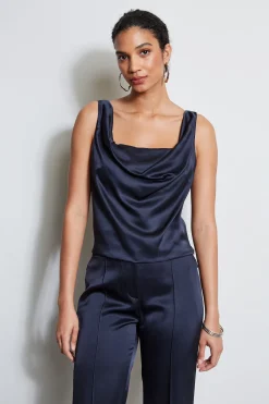 Elie Tahari Tops & Sweaters-Satin Cowl Cami STARGAZER