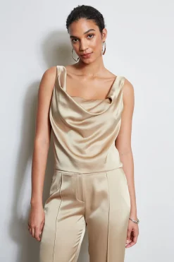 Elie Tahari Tops & Sweaters-Satin Cowl Cami SANDCASTLE