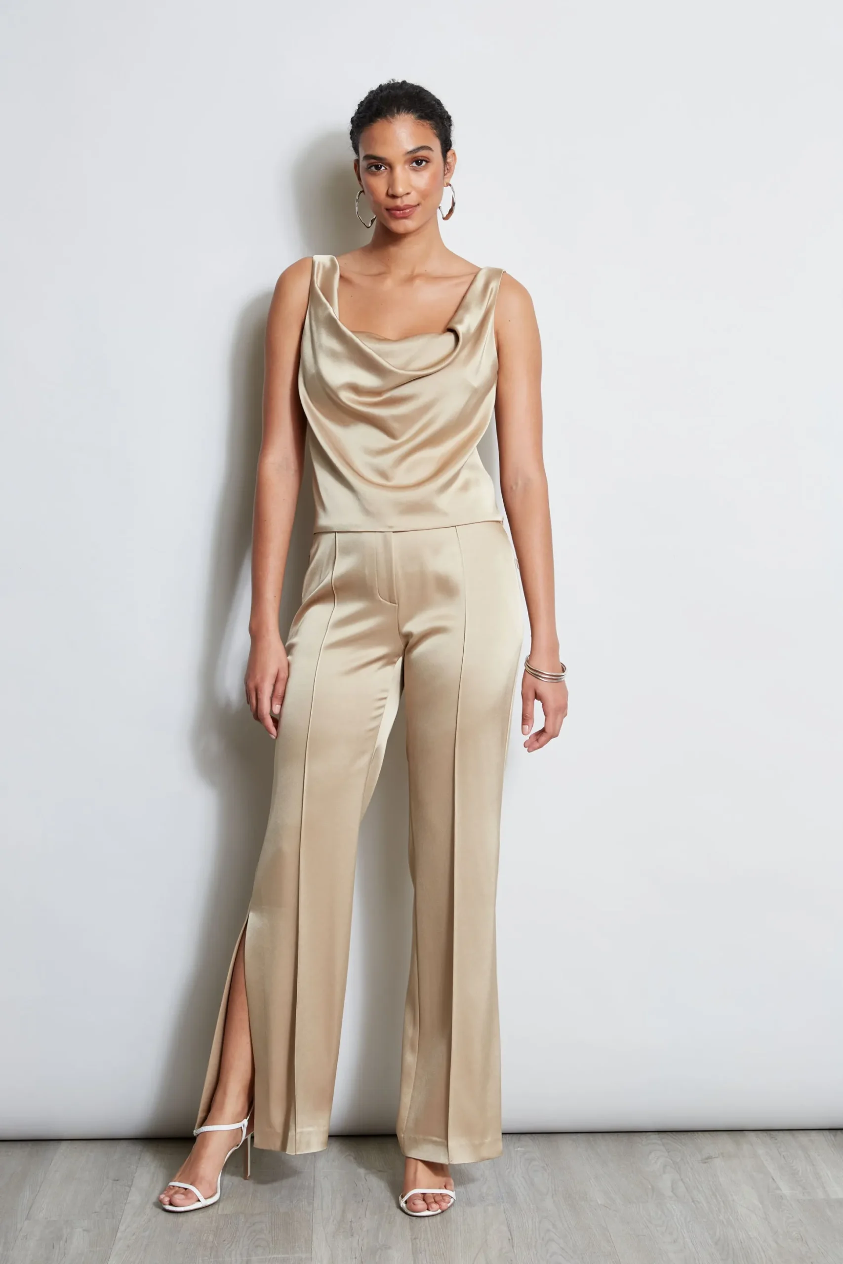 Elie Tahari Tops & Sweaters-Satin Cowl Cami SANDCASTLE