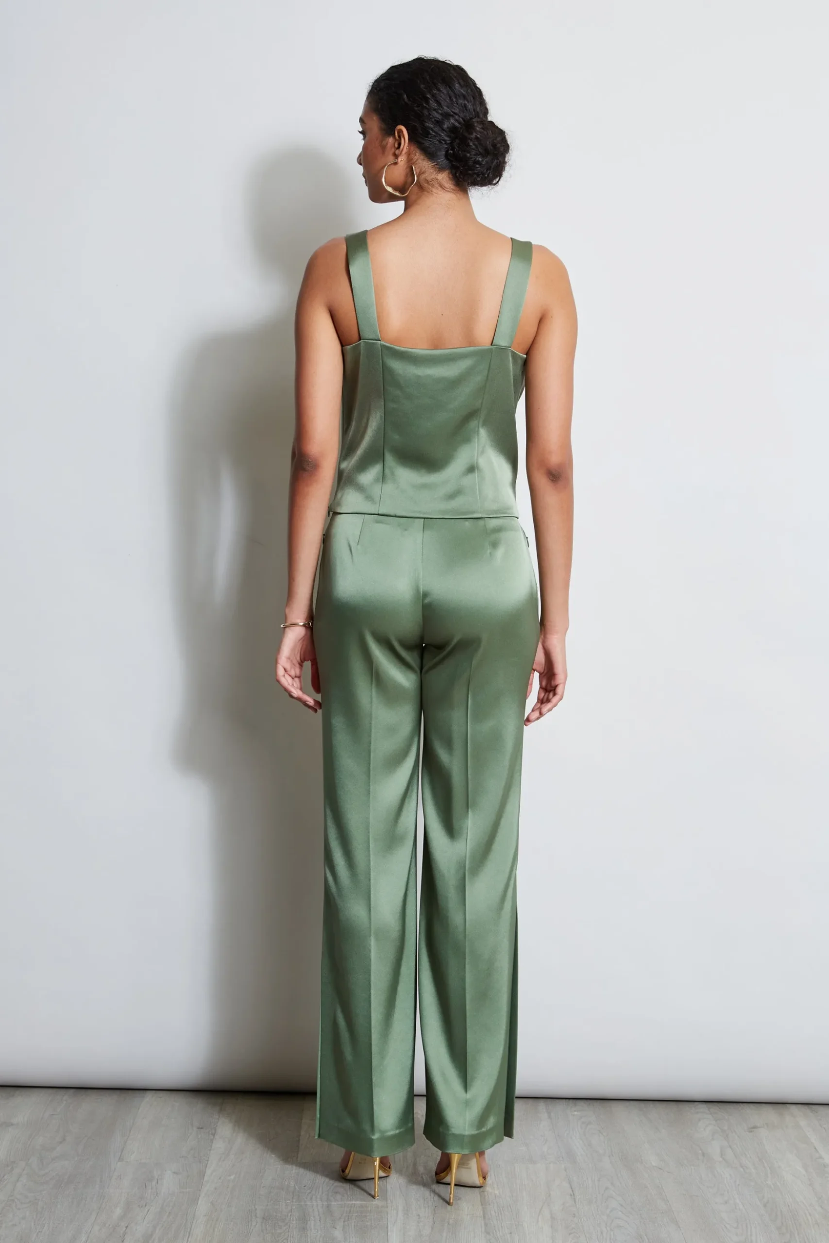 Elie Tahari Tops & Sweaters-Satin Cowl Cami TUSCANOLIVE