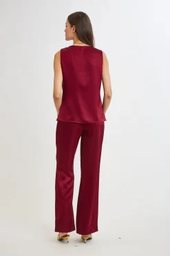 Elie Tahari Tops & Sweaters-Satin Cowl Top SANGRIA