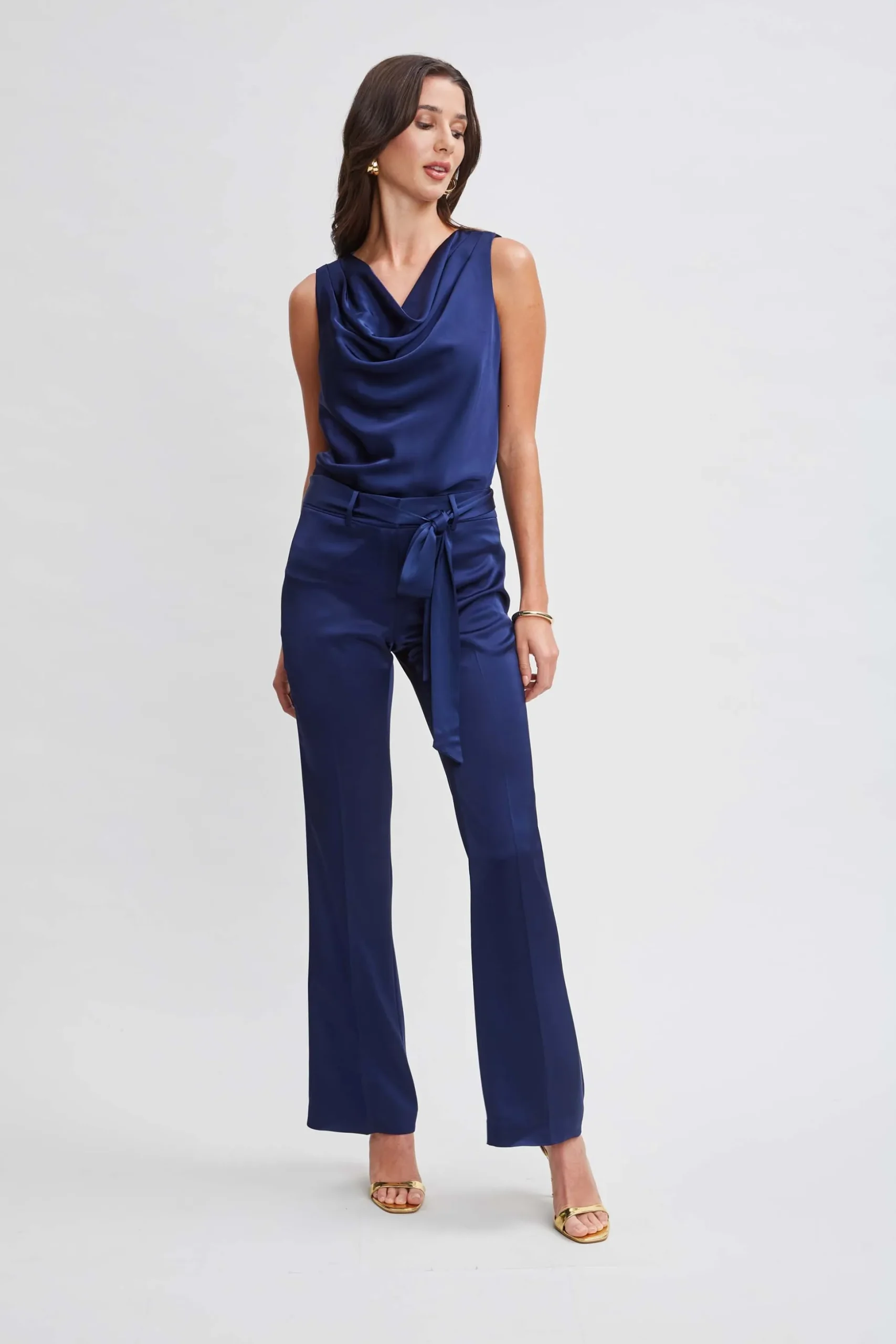Elie Tahari Tops & Sweaters-Satin Cowl Top MIDNIGHT