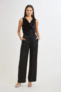 Elie Tahari Tops & Sweaters|Suiting-Satin Cowl Top BLACK