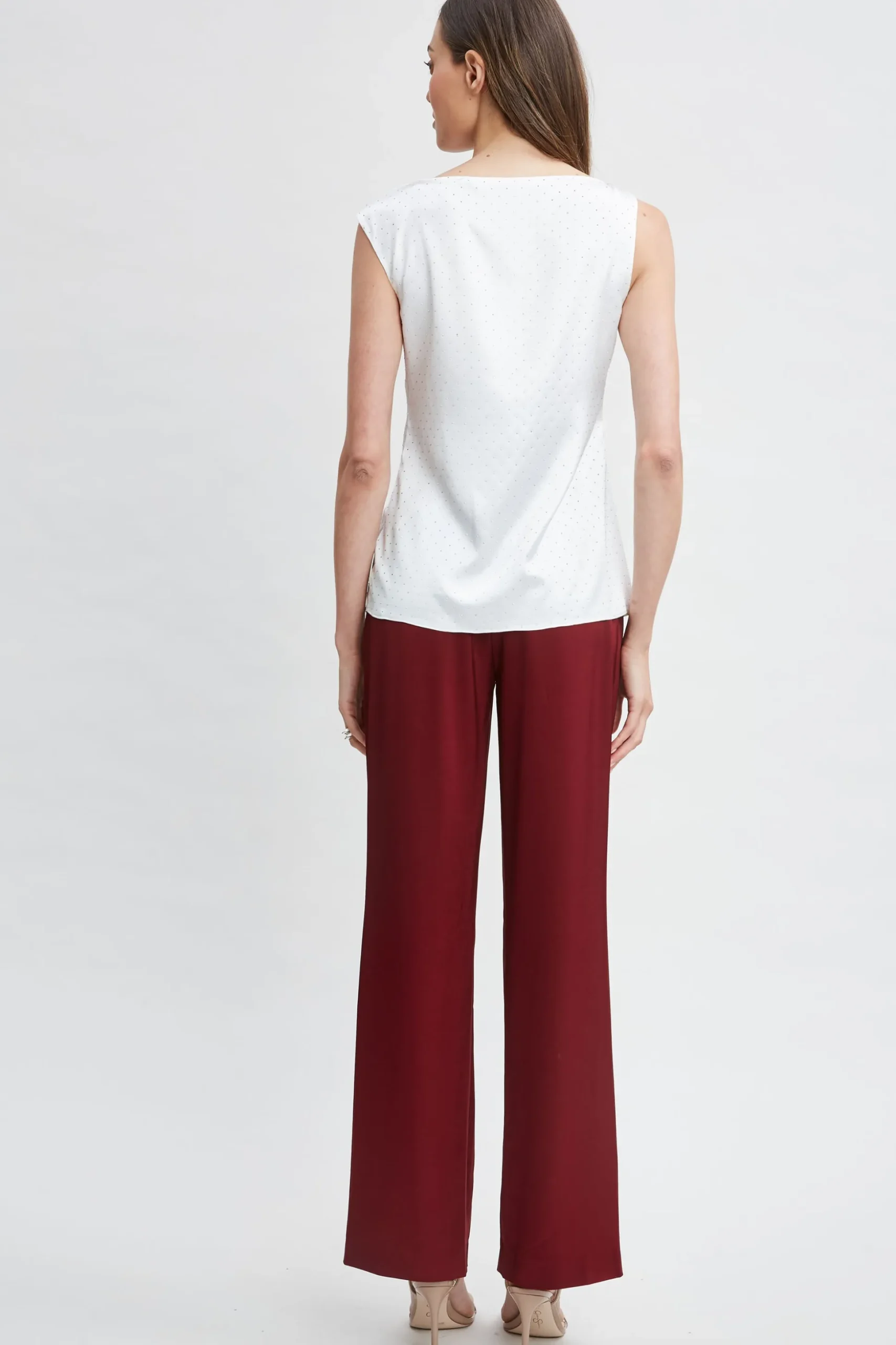 Elie Tahari Tops & Sweaters-Satin Crystal Cowl Top FOAM-NICKEL