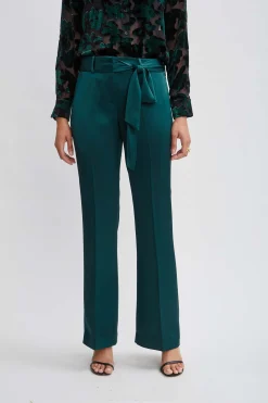 Elie Tahari Bottoms-Satin Fit & Flare Sash Pant JADITE