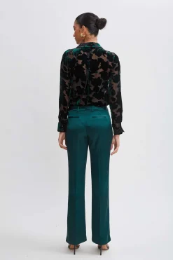 Elie Tahari Bottoms-Satin Fit & Flare Sash Pant JADITE