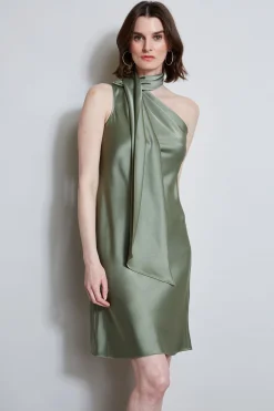 Elie Tahari Dresses & Jumpsuits|Short Dresses-Satin Scarf Dress TUSCANOLIVE