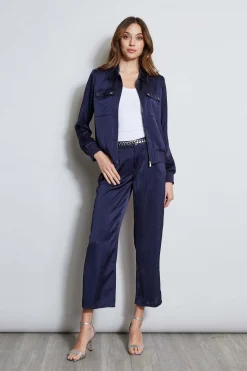 Elie Tahari Jackets & Blazers-Satin Utility Pocket Jacket STARGAZER