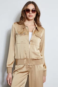 Elie Tahari Jackets & Blazers-Satin Utility Pocket Jacket SANDCASTLE