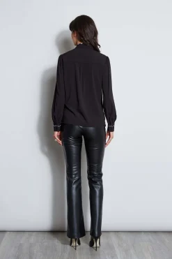 Elie Tahari Tops & Sweaters-Scallop Button Down Shirt Noir