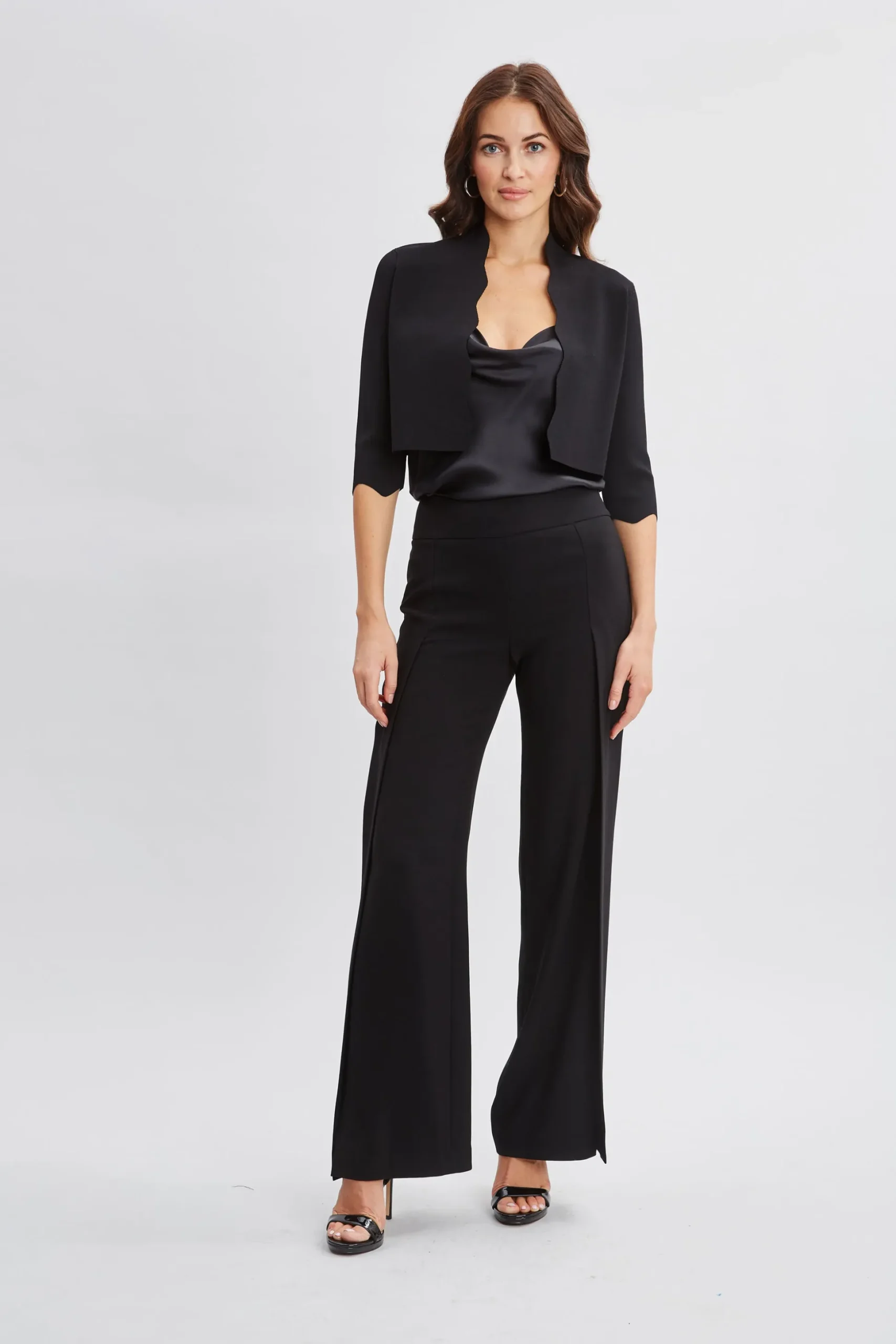 Elie Tahari Tops & Sweaters-Scallop Cardigan BLACK