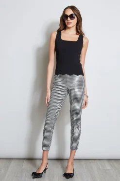 Elie Tahari Tops & Sweaters-Scallop Hem Sweater Tank BLACK