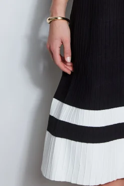 Elie Tahari Dresses & Jumpsuits|Sleeveless Dresses-Scallop Knit Dress Noir/SkyWhite