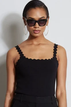Elie Tahari Tops & Sweaters-Scallop Knit Tank NOIR