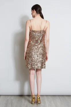 Elie Tahari Dresses & Jumpsuits|Sleeveless Dresses-Sequin Cowl Dress ROSEGOLD