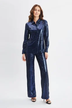 Elie Tahari Bottoms-Sequin Pant TWILIGHT