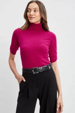 Elie Tahari Tops & Sweaters-Short Sleeve Cashmere Wool Sweater ROSE