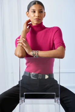 Elie Tahari Tops & Sweaters-Short Sleeve Cashmere Wool Sweater ROSE