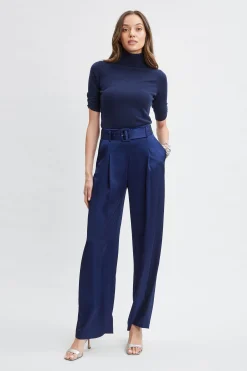 Elie Tahari Tops & Sweaters-Short Sleeve Cashmere Wool Sweater MIDNIGHT