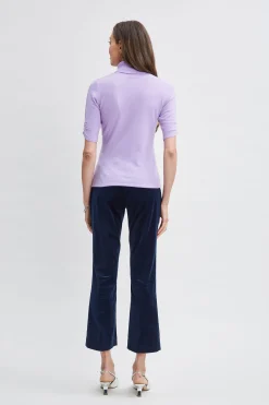 Elie Tahari Tops & Sweaters-Short Sleeve Cashmere Wool Sweater LAVENDER