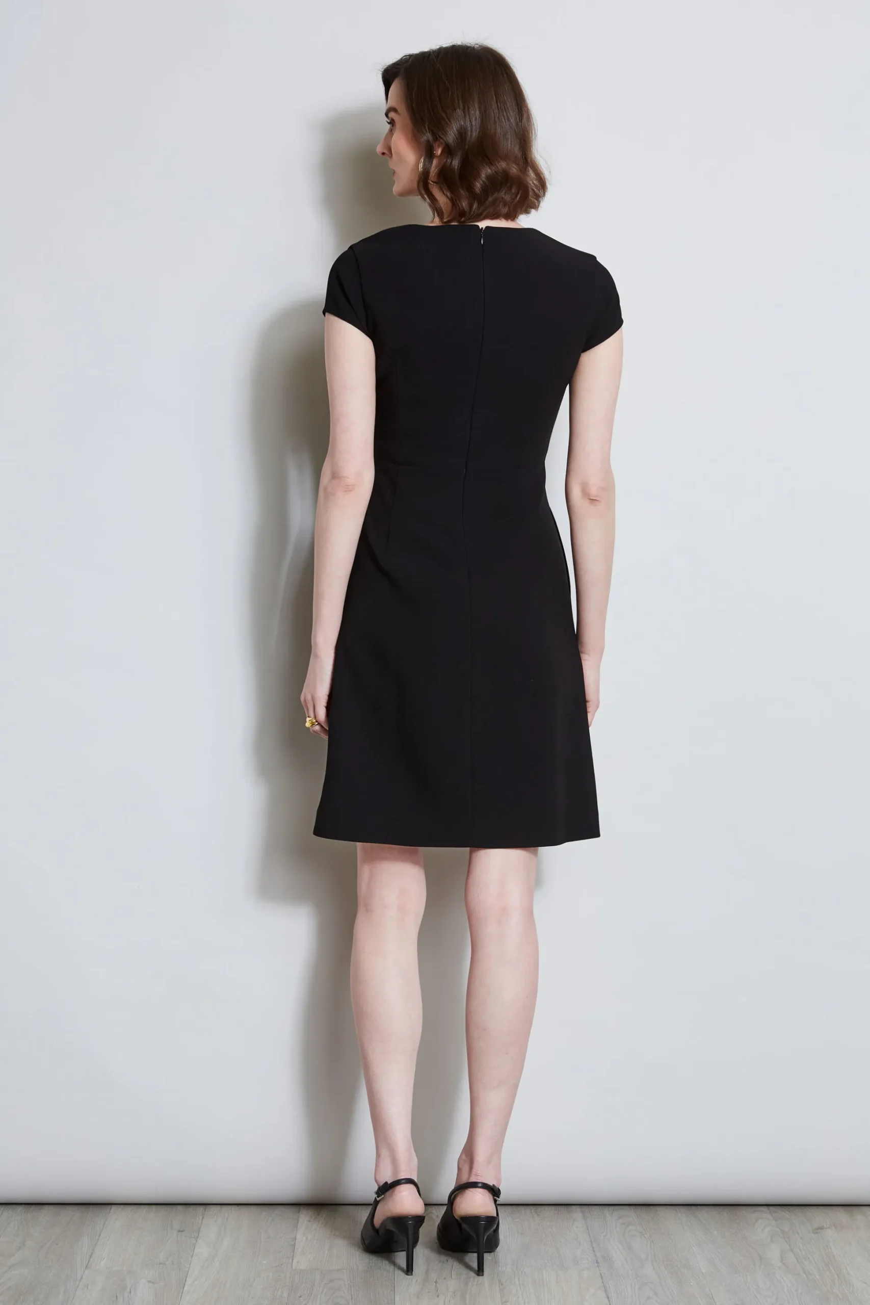 Elie Tahari Dresses & Jumpsuits|Short Sleeve Dresses-Short Sleeve Dart Dress BLACK