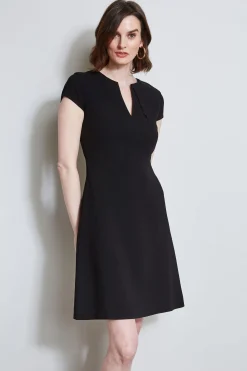 Elie Tahari Dresses & Jumpsuits|Short Sleeve Dresses-Short Sleeve Dart Dress BLACK