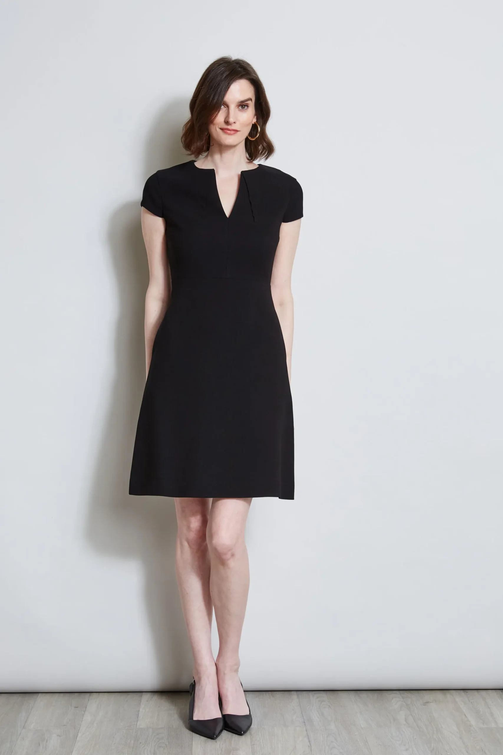 Elie Tahari Dresses & Jumpsuits|Short Sleeve Dresses-Short Sleeve Dart Dress BLACK