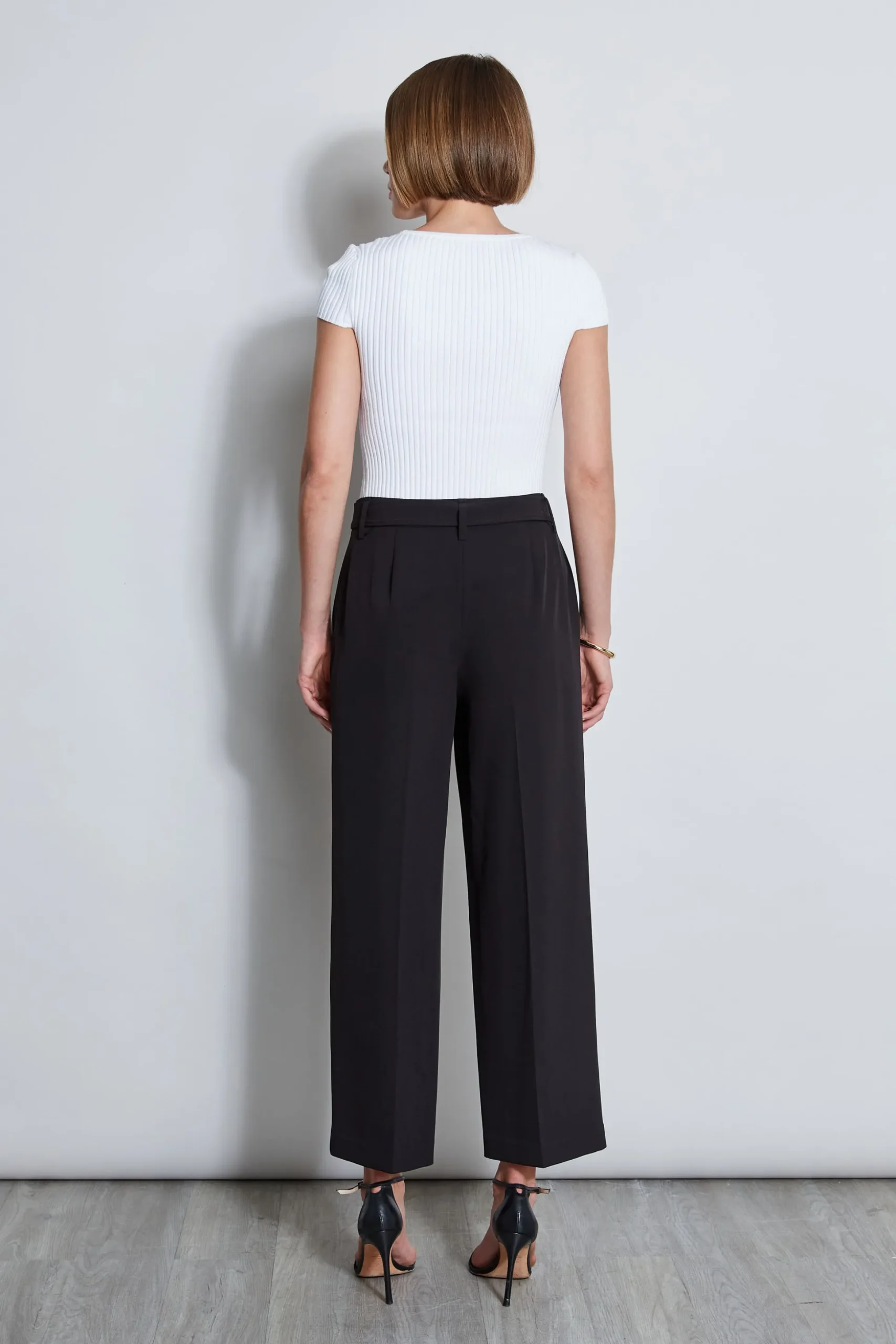 Elie Tahari Tops & Sweaters-Short Sleeve Rib Sweater SkyWhite