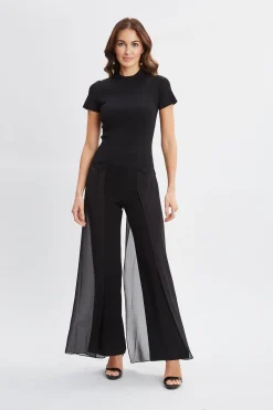 Elie Tahari Tops & Sweaters-Short Sleeve Scallop Sweater BLACK