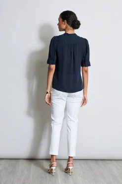 Elie Tahari Tops & Sweaters-Short Sleeve Silk Utility Shirt STARGAZER