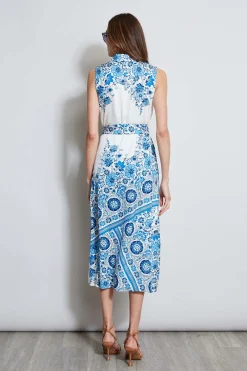 Elie Tahari Dresses & Jumpsuits|Midi Dresses-Silk Cascade Garden Shirt Dress CASCADEGARDENPRINT