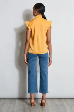 Elie Tahari Tops & Sweaters-Silk Cascade Ruffle Shirt AFTERNOONORANGE
