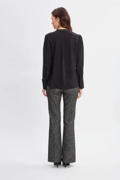 Elie Tahari Tops & Sweaters-Silk Chain Tassel Shirt BLACK