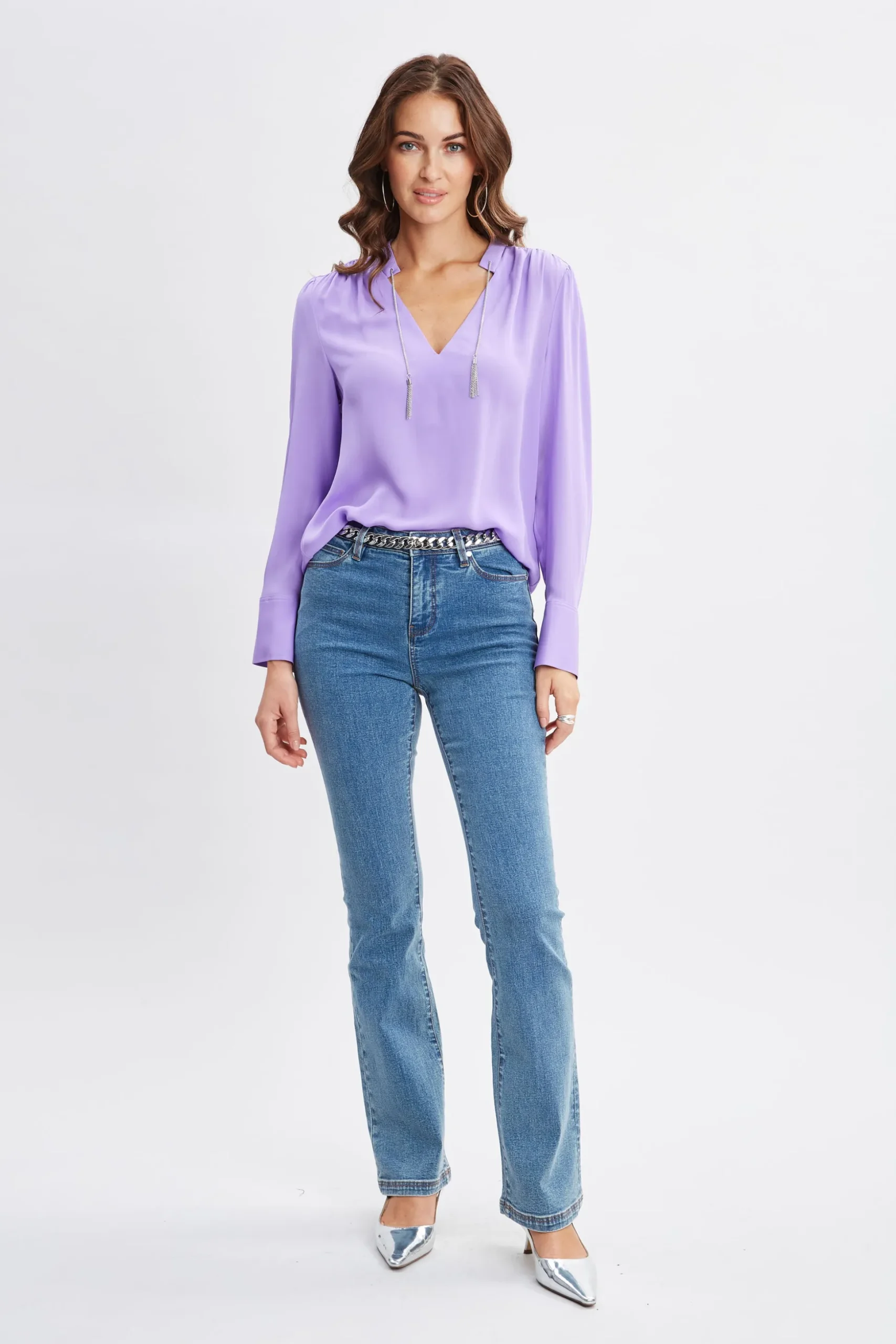Elie Tahari Tops & Sweaters-Silk Chain Tassel Shirt VENETIAN