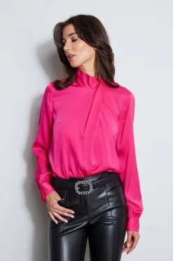 Elie Tahari Tops & Sweaters-Silk Draped Neck Shirt GYPSY