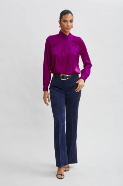Elie Tahari Tops & Sweaters-Silk Draped Neck Shirt PALACEPINK
