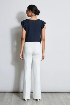 Elie Tahari Tops & Sweaters-Silk Flutter Sleeve Embroidered Shirt STARGAZER