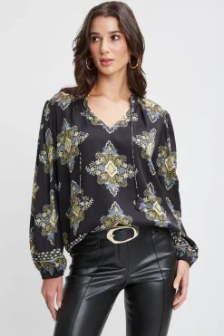 Elie Tahari Tops & Sweaters-Silk Geometric Shirt MARSEILLEPRINT